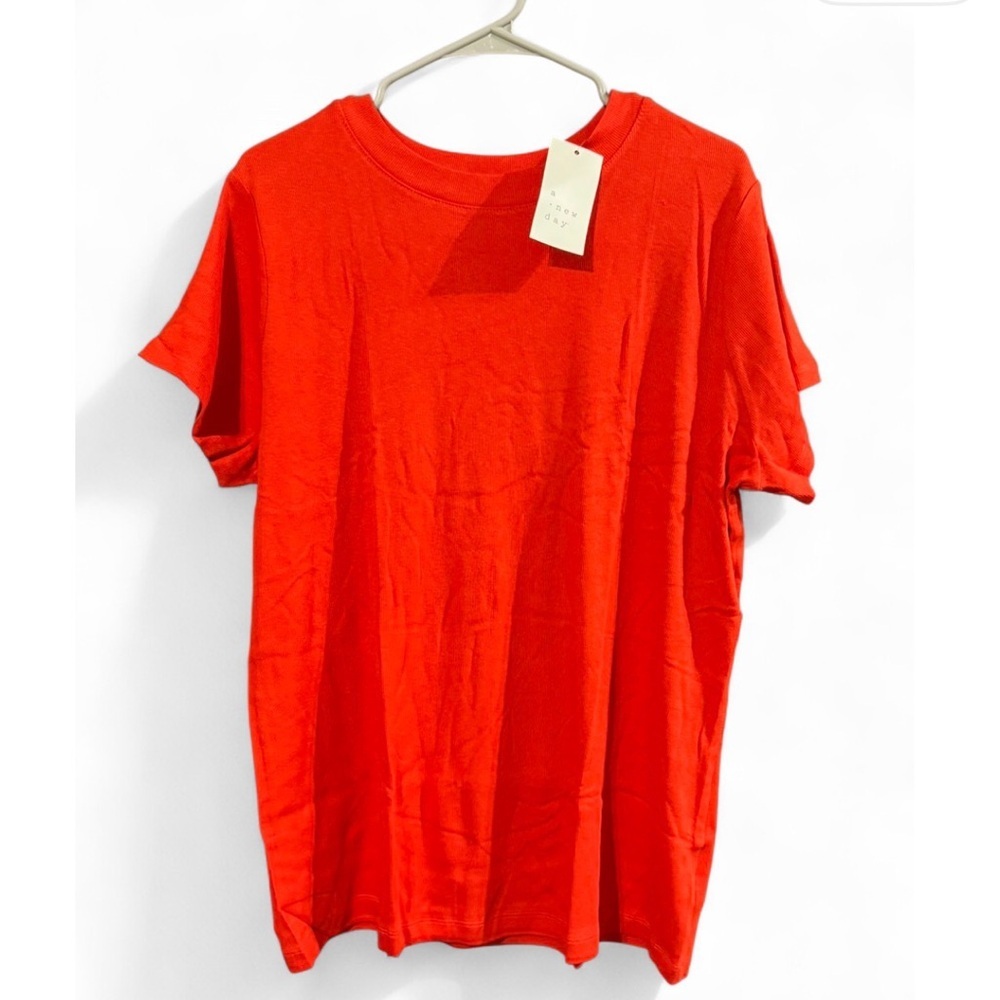 A New Day Bold Red Ribbed Top